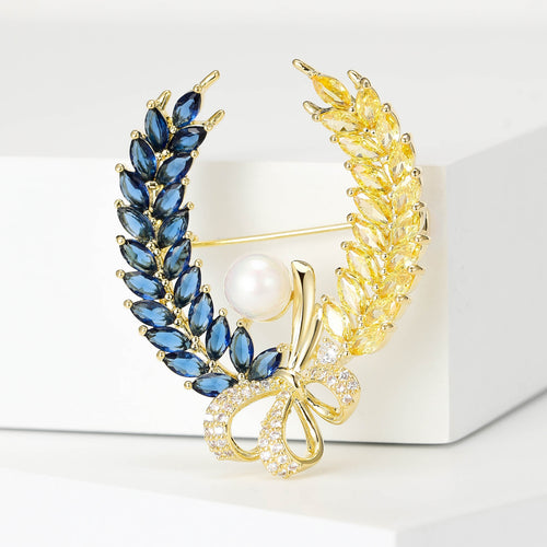 Alloy Vintage Wheat Wreath Brooch For Clothing And Lapel Decoration