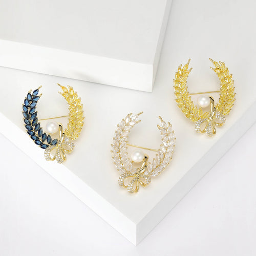 Alloy Vintage Wheat Wreath Brooch For Clothing And Lapel Decoration