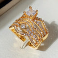 Full Pave Eight Hearts Eight Arrows Zircon Ring Set, European Party Engagement Rings view 3