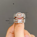 Full Pave Eight Hearts Eight Arrows Zircon Ring Set, European Party Engagement Rings view 5