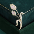 Copper Zircon Tulip Brooch Pin For Elegant Clothing Accessories view 1