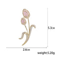 Copper Zircon Tulip Brooch Pin For Elegant Clothing Accessories view 5