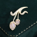 Copper Zircon Tulip Brooch Pin For Elegant Clothing Accessories view 4