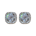 Korean Style Zircon Square Copper Stud Earrings Geometric Minimalist Fashion Jewelry For Women view 5
