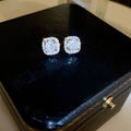 Korean Style Zircon Square Copper Stud Earrings Geometric Minimalist Fashion Jewelry For Women view 1