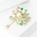 Alloy Enamel Green Lotus Brooch Pin Pendant For Apparel view 2