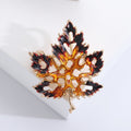 Alloy Enamel Hollow Maple Leaf Brooch For Plant Style Apparel view 4