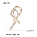 Metal Alloy Rhinestone Ribbon Brooch For Sweaters And Suits view 6
