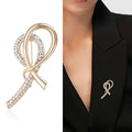 Metal Alloy Rhinestone Ribbon Brooch For Sweaters And Suits view 2