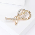 Metal Alloy Rhinestone Ribbon Brooch For Sweaters And Suits view 4