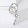 Metal Alloy Rhinestone Ribbon Brooch For Sweaters And Suits view 5