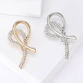 Metal Alloy Rhinestone Ribbon Brooch For Sweaters And Suits view 1