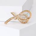 Metal Alloy Rhinestone Ribbon Brooch For Sweaters And Suits view 3