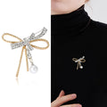 Alloy Rhinestone Textured Bow Brooch For Suit Lapel Decoration view 2
