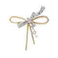 Alloy Rhinestone Textured Bow Brooch For Suit Lapel Decoration view 5