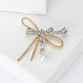 Alloy Rhinestone Textured Bow Brooch For Suit Lapel Decoration view 4