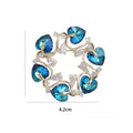 Metal Alloy Zircon Heart Crystal Wreath Brooch Pin For Elegant Apparel view 5