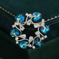 Metal Alloy Zircon Heart Crystal Wreath Brooch Pin For Elegant Apparel view 1