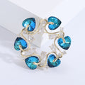 Metal Alloy Zircon Heart Crystal Wreath Brooch Pin For Elegant Apparel view 6