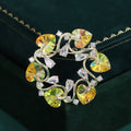 Metal Alloy Zircon Heart Crystal Wreath Brooch Pin For Elegant Apparel view 3