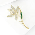 Copper Zircon Magnolia Flower Brooch Pin For Women's Clothing Accessories view 3