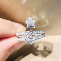 Micro Paved Five Point Star Ring For Women, Fresh European Fashion Engagement Finger Ring view 3