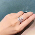 Micro Paved Five Point Star Ring For Women, Fresh European Fashion Engagement Finger Ring view 4