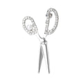 Alloy Rhinestone Scissors Brooch Pin For Men's Suit Lapel view 5