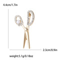 Alloy Rhinestone Scissors Brooch Pin For Men's Suit Lapel view 6
