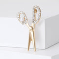 Alloy Rhinestone Scissors Brooch Pin For Men's Suit Lapel view 4