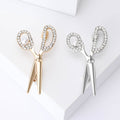 Alloy Rhinestone Scissors Brooch Pin For Men's Suit Lapel view 1