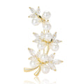 Copper Zircon Pearl Vine Brooch Pin For Elegant Anti Exposure Wear view 5