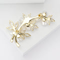 Copper Zircon Pearl Vine Brooch Pin For Elegant Anti Exposure Wear view 3