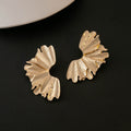 Elegant Vintage Alloy Ginkgo Leaf Flower Statement Stud Earrings For Women Luxury Commuter Jewelry Earrings view 3
