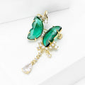 Alloy Zircon Butterfly Brooch With Tassel For Coat Decoration view 2