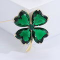 Alloy Crystal Four Leaf Clover Brooch For Suits Coats And Sweaters view 6