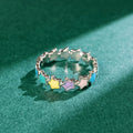 Colorful Enamel Star Ring, Cute Delicate Full Band Five Pointed Star Women's Finger Ring view 3