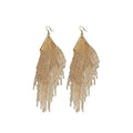 Metal Geometric Chain Tassel Drop Earrings, Long Statement Stud Style Fashion Jewelry view 5