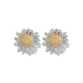 Korean Fresh Transparent Acrylic Sunflower Flower Stud Earrings With Silver Pins view 5