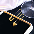 Elegant Irregular Paperclip Heart Alloy Metal Drop Stud Earrings For Women Minimalist Geometric Earrings view 4