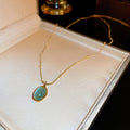 Light Luxury Stainless Steel Oval Cat Eye Stone Beaded Collarbone Necklace view 3