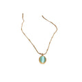 Light Luxury Stainless Steel Oval Cat Eye Stone Beaded Collarbone Necklace view 5