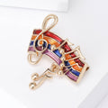 Enamel Alloy Music Note Lapel Pin For Suits And Apparel Brooch view 4