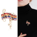 Enamel Alloy Music Note Lapel Pin For Suits And Apparel Brooch view 2