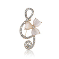 Alloy Rhinestone Cat Eye Music Note Brooch Pin For Clothing view 5