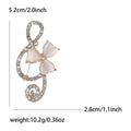 Alloy Rhinestone Cat Eye Music Note Brooch Pin For Clothing view 4