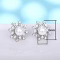 Zircon Snowflake Imitation Pearl Stud Earrings For Women Fresh Trendy Fashion Jewelry view 5