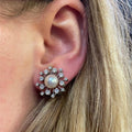 Zircon Snowflake Imitation Pearl Stud Earrings For Women Fresh Trendy Fashion Jewelry view 2