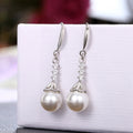 Elegant Long Faux Pearl Drop Earrings For Women Wedding Bridal Jewelry Accessories view 2