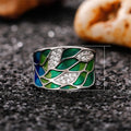 Cross Border Best Selling Unisex Ring, Colorful Faux Enamel Resin Leaf Ring, Fashion Jewelry view 5